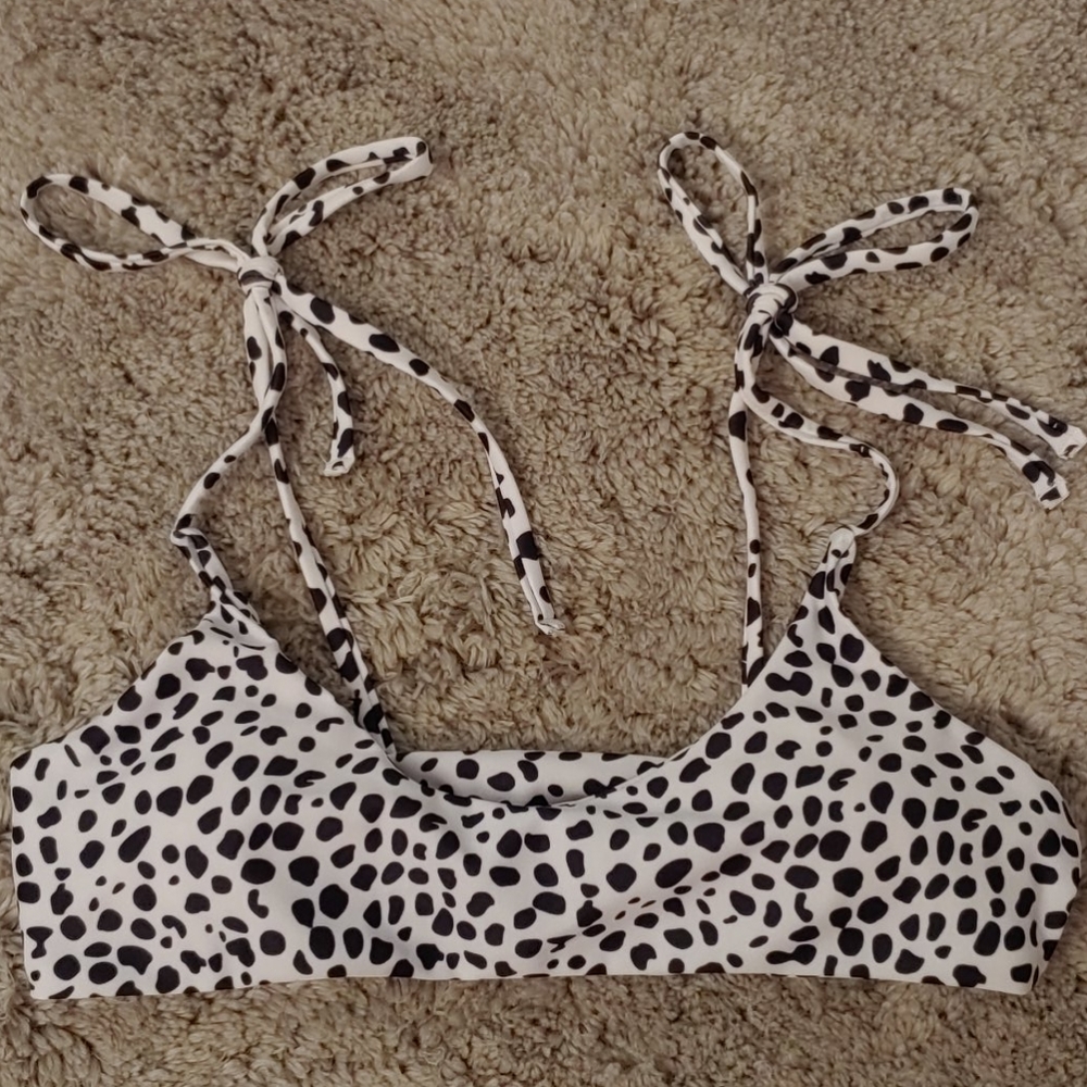 Polka dot bow tie bikini top
